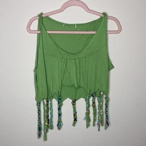 beaded festival crop top large
